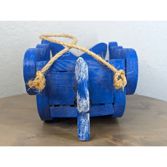 Handmade Blue Jay Birdhouse with Rope Hanger Unique Bright  Bird Lover - Picture 6 of 12